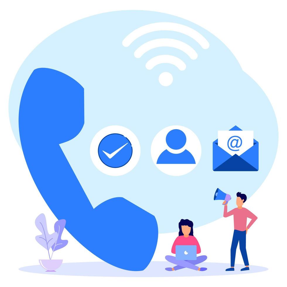 illustration-graphic-cartoon-character-of-contact-us-vector